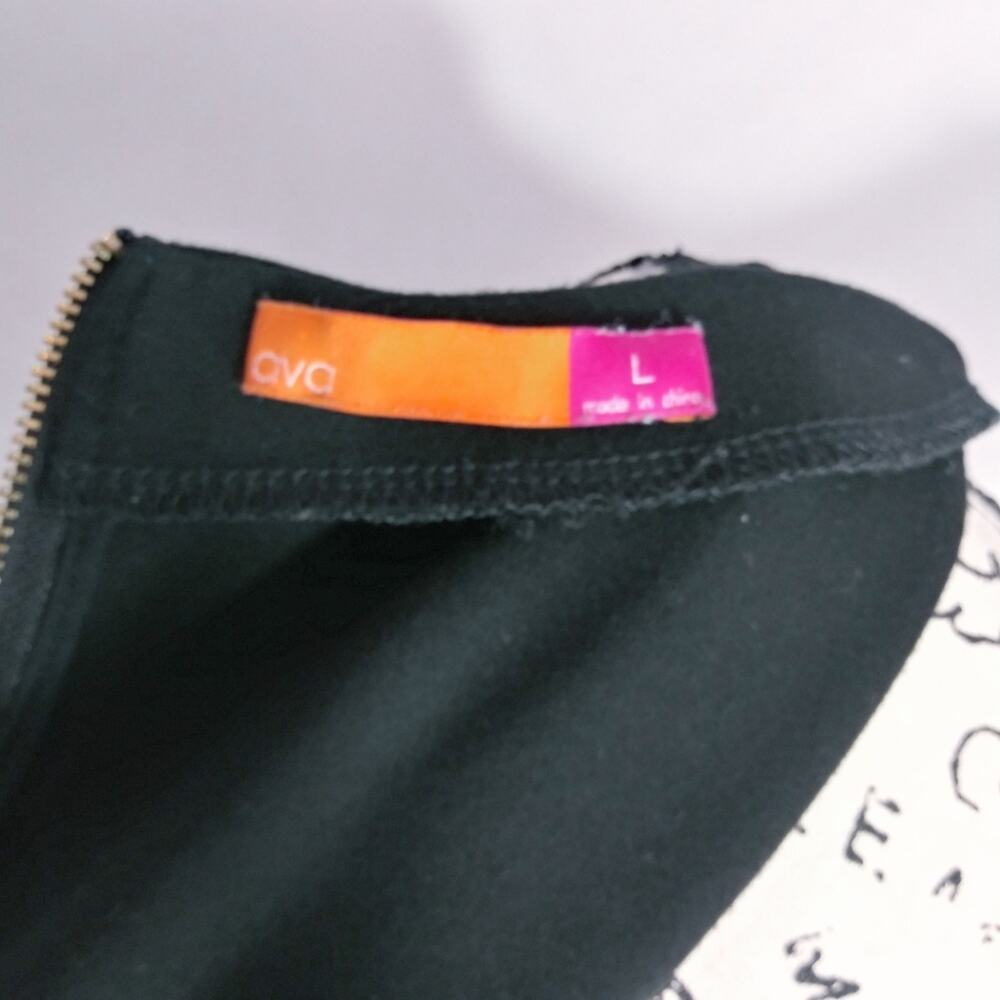 Ava By Le Tote Black Sleeveless Dress Waist Bow Cocktail LBD Size L - Picture 6 of 9